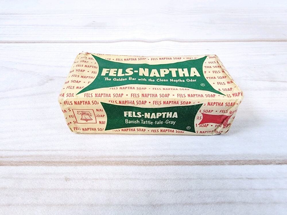 Vintage 1920s Fels-Naptha Laundry Bar Soap Banish Tattle-tale Gray NEW Unopened